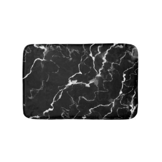 Faux Black Marble Texture Look Bath Mat