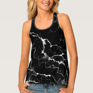 Faux Black Marble Texture Look Tank Top