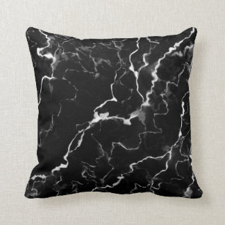 Faux Black Marble Texture Look Throw Pillow