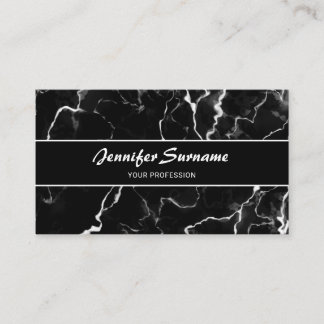 Faux Black Marble Texture Look With Custom Text Business Card
