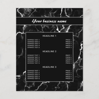Faux Black Marble Texture Look With Custom Text Flyer