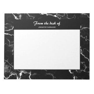 Faux Black Marble Texture Look With Custom Text Notepad