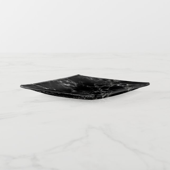 Faux Black Marble Trinket Tray (Angled)