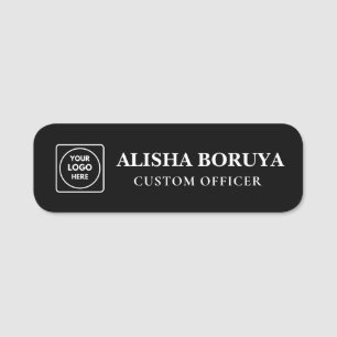 Faux Black Metal Logo Tag nametags