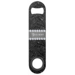 Faux Black Sequins Sparkles And Diamonds Speed Bottle Opener at Zazzle