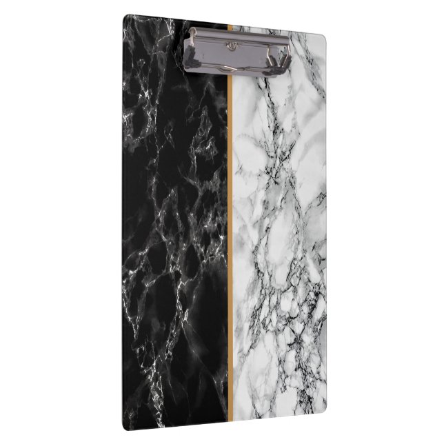 Faux Black White Marble Clipboard (Right)