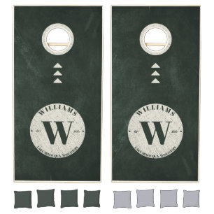 Faux Blackboard & Chalk Bag Toss Cornhole Set