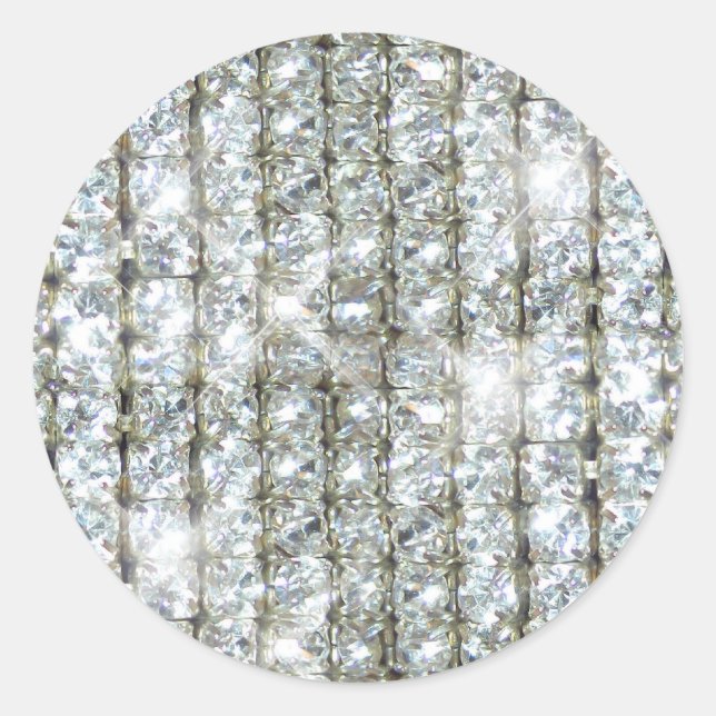 Faux Bling Classic Round Sticker (Front)