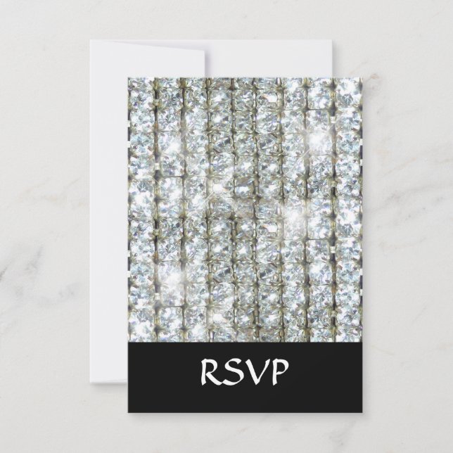 Faux Bling RSVP Card (Front)