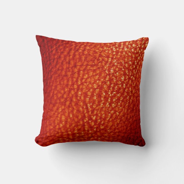Faux Blood Orange Metalic Print-Solid Throw Pillow (Front)