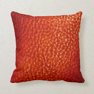 Faux Blood Orange Metalic Print-Solid Throw Pillow