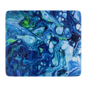 Faux Blue and Green Marble Cutting Board