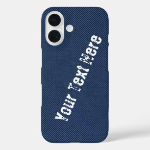 Faux Blue Denim iPhone Case with Custom Text