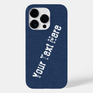Faux Blue Denim iPhone Case with Custom Text