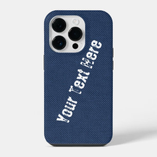 Faux Blue Denim iPhone Case with Custom Text