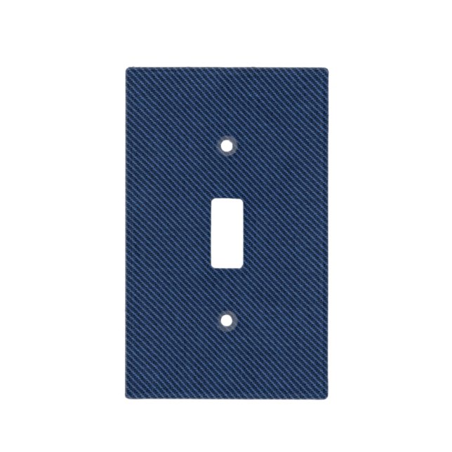 Faux Blue Denim Jeans Fabric Light Switch Cover (Front)