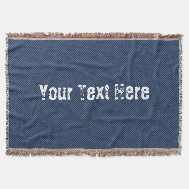 Faux Blue Denim Throw Blanket (Front)