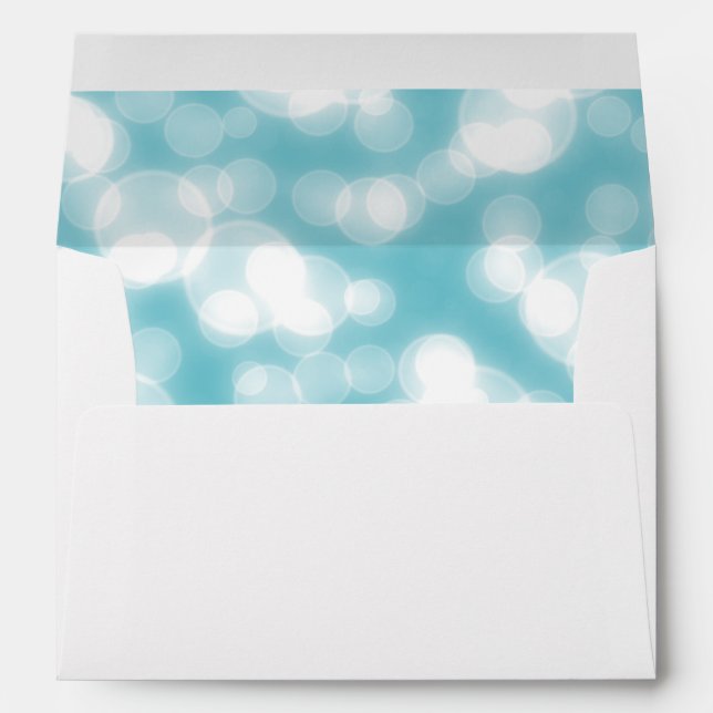 Faux Blue Foil Confetti Elegant Sparkles Envelope (Back (Bottom))