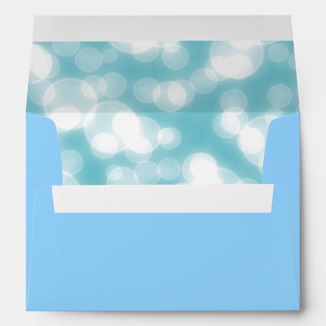 Faux Blue Foil Confetti Elegant Sparkles Envelope (Back (Bottom))