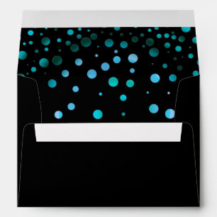Faux Blue Foil Confetti Elegant Sparkles Envelope