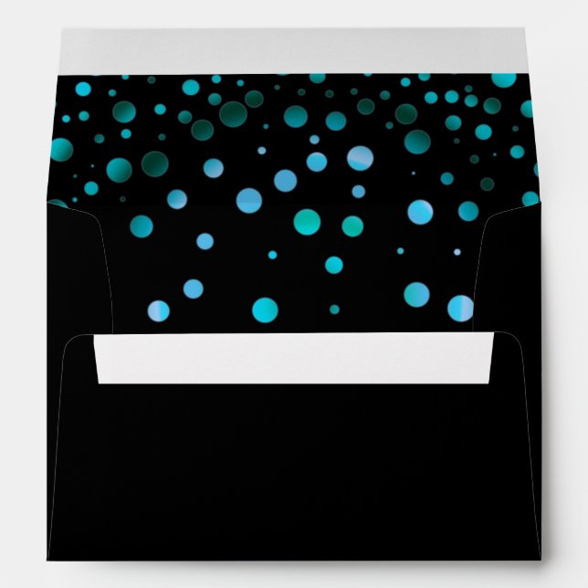 Faux Blue Foil Confetti Elegant Sparkles Envelope (Back (Bottom))