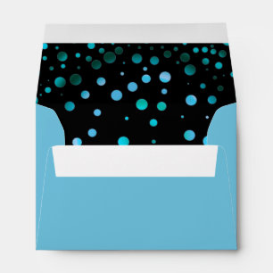 Faux Blue Foil Confetti Elegant Sparkles Envelope