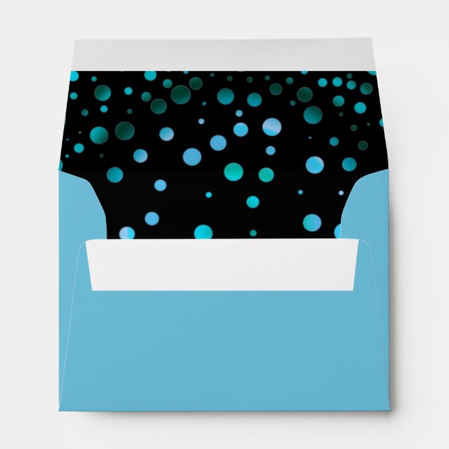 Faux Blue Foil Confetti Elegant Sparkles Envelope (Back (Bottom))
