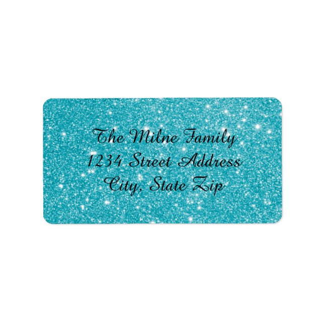 Faux Blue Glitter - Address Labels (Front)