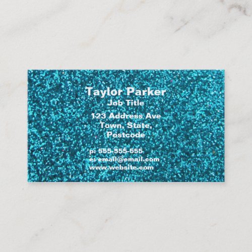 Faux Blue Glitter Business Card Templates
