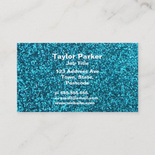 Customizable Faux Blue Glitter Business Card Templates