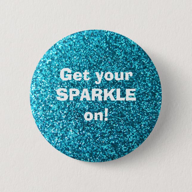 Faux Blue Glitter Button (Front)