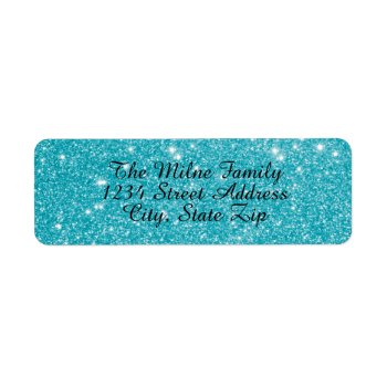 Faux Blue Glitter - Return Address Labels by Midesigns55555 at Zazzle