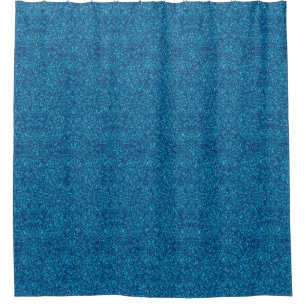 Faux Blue Glitter Shower Curtain
