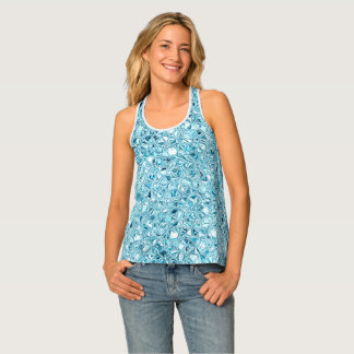 Faux Blue Glitter Tank Top