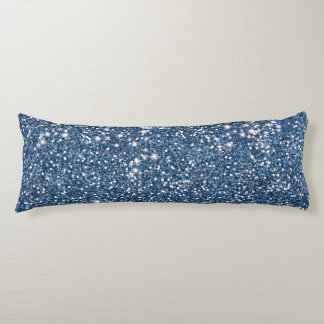 Faux Blue Glitter Texture Look-like Graphic Body Pillow