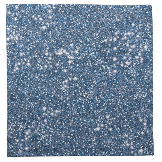 Faux Blue Glitter Texture Look-like Graphic Cloth Napkin