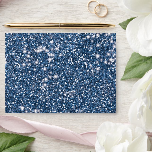 Faux Blue Glitter Texture Look-like Graphic Envelope (Wedding)