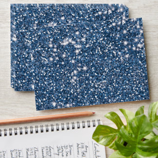 Faux Blue Glitter Texture Look-like Graphic Envelope