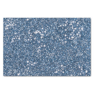 Faux Blue Glitter Texture Look-like Graphic Tissue Paper