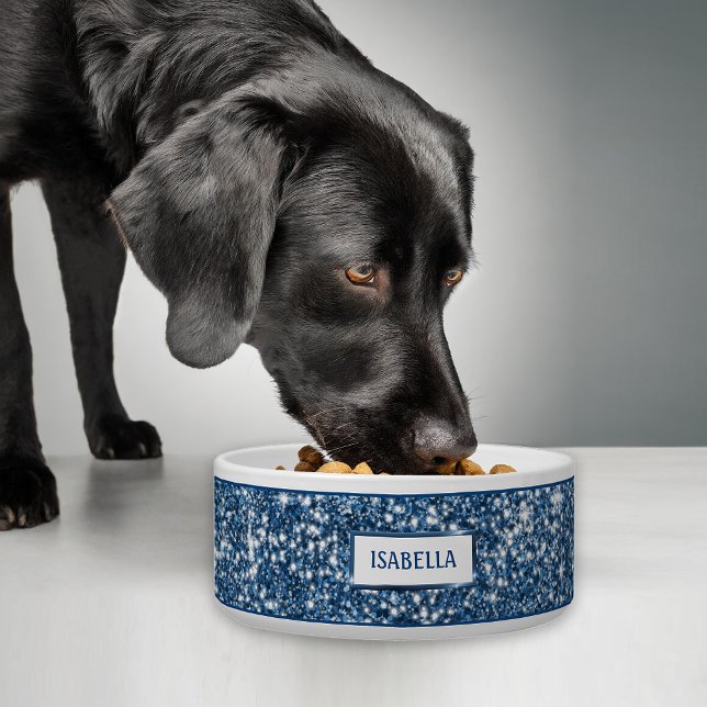 Faux Blue Glitter Texture Look With Custom Name Bowl (Creator Uploaded)