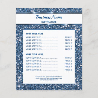 Faux Blue Glitter Texture Look With Custom Text Flyer