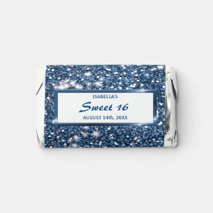 Faux Blue Glitter Texture Look With Custom Text Hershey's Miniatures