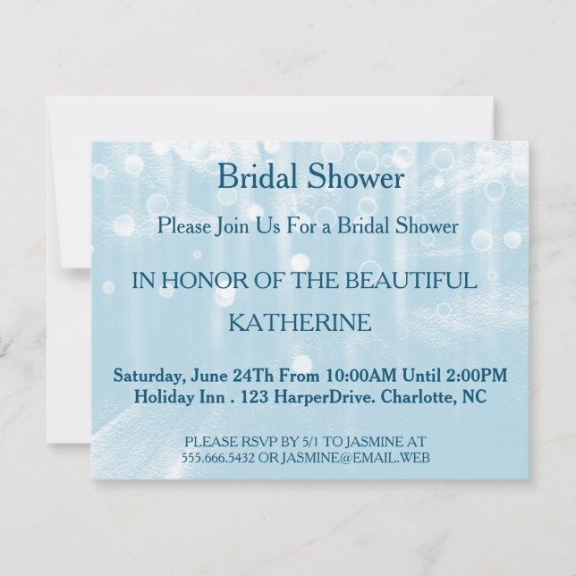 Faux Blue Glittering Fab Confetti Sparkles Dots Invitation (Front)