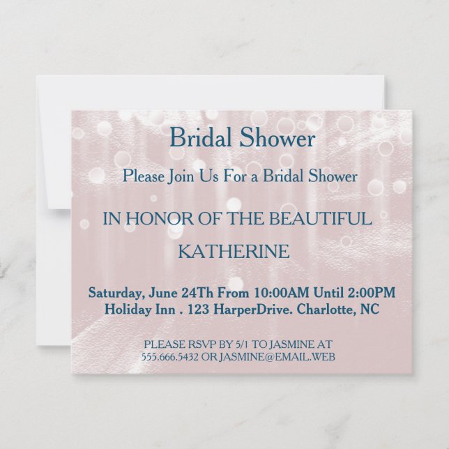 Faux Blue Glittering Fab Confetti Sparkles Dots Invitation (Front)