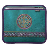 Faux Blue Green and Celtic Knot iPad Sleeve (Front Device)