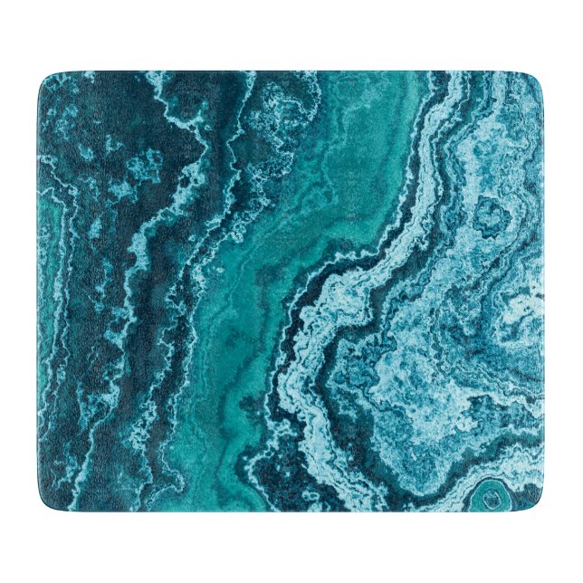 Faux Blue Green Marble Cutting Board (Front)