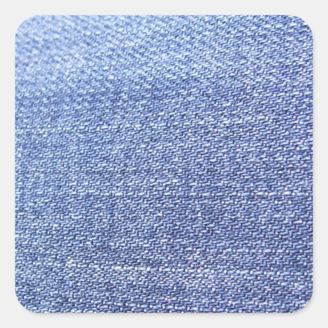 Faux Blue Jeans Background Square Sticker (Front)