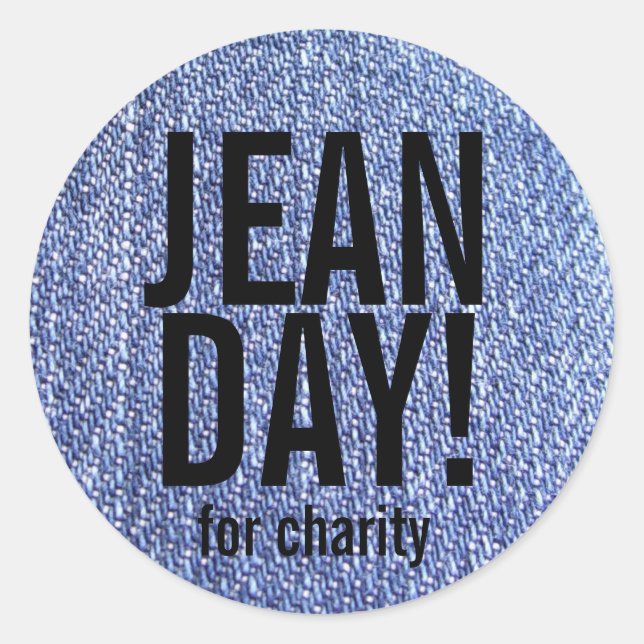 Faux Blue Jeans Casual Day Stickers (Front)