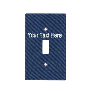 Faux Blue Jeans Custom Text Light Switch Cover