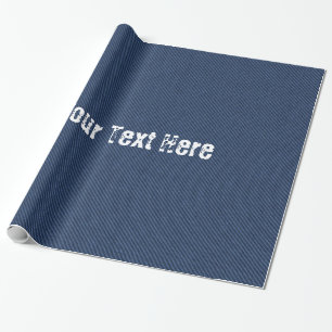 Faux Blue Jeans Denim Custom Text Wrapping Paper